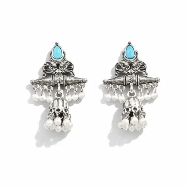 silver-tribal-jhumka-earrings-with-sky-blue-pearl-tassels