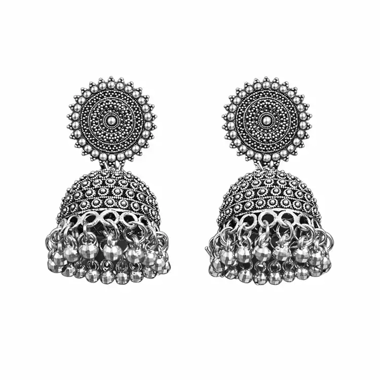 traditional-oxidized-silver-jhumka-earrings-for-women